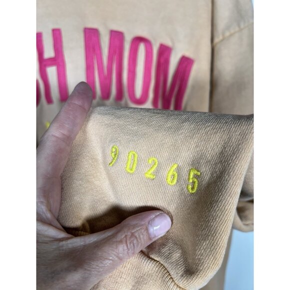 RICH MOM Malibu 90265 California orange embroidered beach sweatshirt XL - Picture 4 of 8